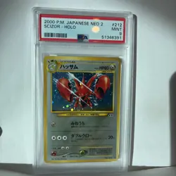 PSA 9 MINT Scizor 2000 Neo Discovery Japanese 212 Holo Pokemon Card - Image 4