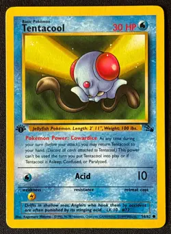 1st Edition Tentacool - Fossil - #56/62 - Vintage Pokemon Card 1999 WOTC - Image 1