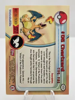 Charizard #06 Topps Red Logo Non Holo Pokemon Card MP - Image 2