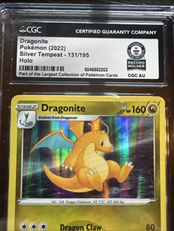 Pokemon 2022 Silver Tempest Dragonite Holo Card #131/195 Guinness WR NM CGC - Image 3