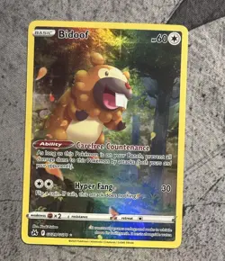 Pokemon TCG Bidoof Crown Zenith: Galarian Gallery Holo Rare Card GG29/GG70 - Image 1