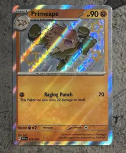 Primeape Baby Shiny Paldean Fates Rare Pokemon TCG Card 2024 NM Condition - Image 1