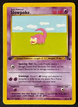 1st Edition Slowpoke - Fossil - #55/62 - Vintage Pokemon Card 1999 WOTC - Image 1