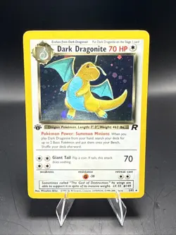 Pokemon Dark Dragonite 1st Edition Holo Rare Team Rocket Card 5/82 - Image 1