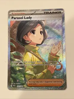 Parasol Lady 255/182 SV04: Paradox Rift Holo Trainer Full Art Pokemon Card - Image 1