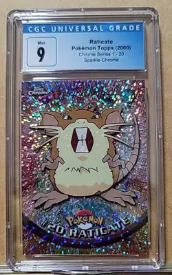 2000 Pokemon Topps Chrome Series 1 Sparkle Raticate #20 CGC 9 MINT - Image 1