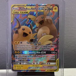 Pokemon Raichu & Alolan Raichu GX TAG TEAM Unified Minds 54/236 Ultra Rare Holo… - Image 1