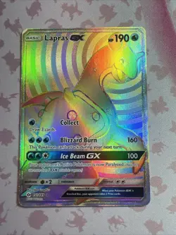 Pokemon TCG Lapras GX Sun & Moon Base Set 151/149 Holo Secret Rare Mint - Image 1