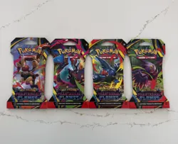 Pokemon TCG PHANTASMAL FLAMES Sleeved Booster Packs Lot of 4! Complete Art Set - Image 1
