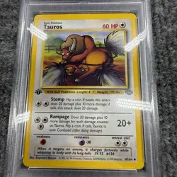 Pokemon Jungle Tauros 1999 1st Edition #47/64 NM PSA 7 Free Shipping! - Image 2
