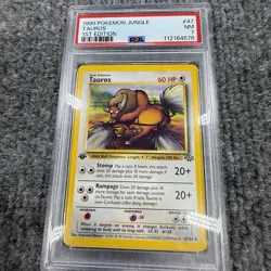 Pokemon Jungle Tauros 1999 1st Edition #47/64 NM PSA 7 Free Shipping! - Image 4