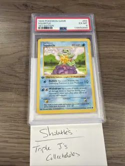 1999 Pokemon Squirtle 1st Edition Shadowless Base Set 63/102 PSA 6 - Image 2