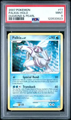 2007 POKEMON DIAMOND & PEARL #11 PALKIA-HOLO PSA 9 - Image 1