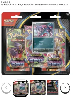 Pokemon TCG: Mega Evolution Phantasmal Flames 3-pack (Triple Blister) - Image 2