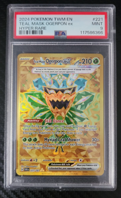 2024 Pokemon TWM Masquerade Teal Mask Ogerpon Ex Hyper Rare 221/167 PSA 9 - Image 1