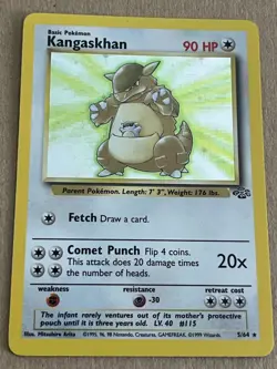 Pokemon TCG Kangaskhan Jungle 5/64 Holo Unlimited Holo Rare - Image 1