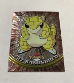 2000 Pokemon Topps Chrome SANDSHREW #27 Base Foil TV Animation Series Light Play - Image 2