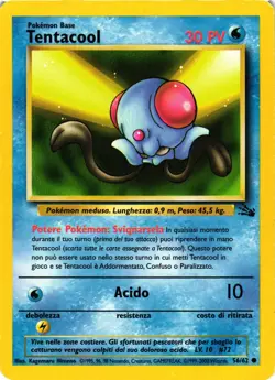 Pokemon TCG Fossil Tentacool 56/62 Common Unlimted MP - Image 1