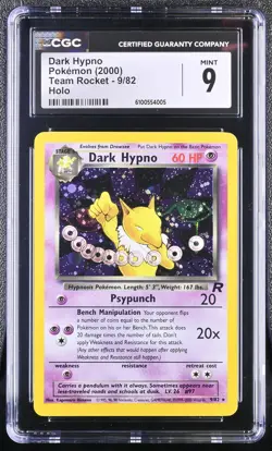 POKEMON 2000 TEAM ROCKET DARK HYPNO #9 UNLIMITED HOLO ⭐CGC 9 MINT⭐ - Image 1