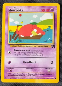 SLOWPOKE 67/82 COMMON TEAM ROCKET POKEMON LP/NM - Image 1