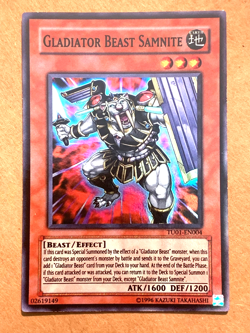 yugioh Gladiator Beast Samnite TU01-EN004 Super Rare near mint - Image 1