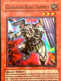yugioh Gladiator Beast Samnite TU01-EN004 Super Rare near mint - Image 3
