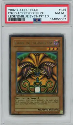 2002 YU-GI-OH! LOB 1st Edition Exodia The Forbidden One #124 Holo PSA 8 - Image 1