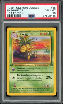 PSA 10 Exeggutor 1st Edition Jungle 35/64 Pokemon Card - Image 1