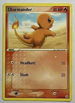 Charmander 58/112 (HP) Common FireRed & LeafGreen Expansion 2004 Pokemon Card - Image 1