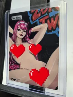 MTG Sol Ring Alter Zero Two Waifu 18+ Hand Painted by BAZAYO Custom Anime Art - Image 2