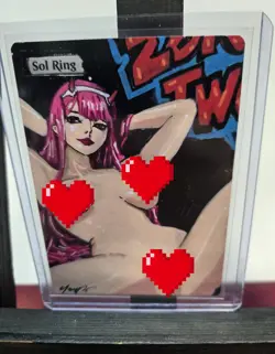 MTG Sol Ring Alter Zero Two Waifu 18+ Hand Painted by BAZAYO Custom Anime Art - Image 4