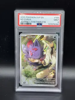 2025 POKEMON SVP EN-SV BLACK STAR PROMO #189 N'S ZORUA PSA 9 - Image 1