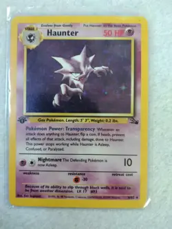 Haunter 6/62 First 1st Edition Holo Pokemon Fossil MP - Image 1