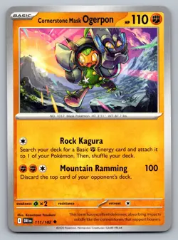 Pokemon TCG SV10: Destined Rivals Cornerstone Mask Ogerpon 111/182 - Image 1