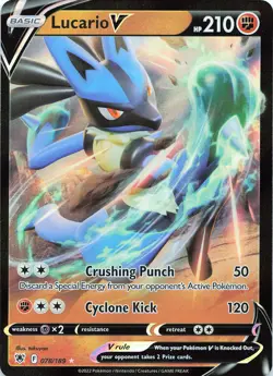 POKEMON Lucario V #078/189 Holo SWSH10: Astral Radiance NM - Image 1