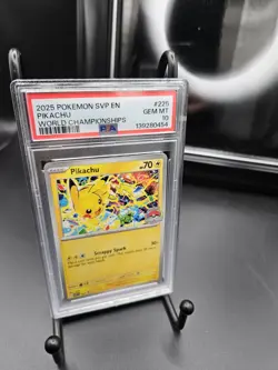 2025 POKEMON SVP EN PIKACHU WORLD CHAMPIONSHIPS #225 PSA 10 - Image 1