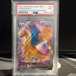 2020 Pokemon Sword & Shield Champions Path CHARIZARD Promo #050 Full Art - PSA 9 - Image 1