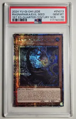 YU-GI-OH! LEGACY OF DESTRUCTION Ragnaraika The Evil Seed LEDE-EN013 QCR PSA 10 - Image 1