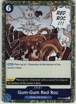 One Piece TCG Gum-Gum Red Roc R Kingdoms of Intrigue OP04-056 - Image 1