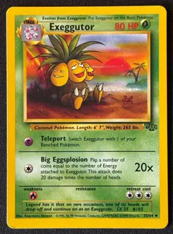 Unlimited Exeggutor - Jungle - #35/64 - Vintage Pokemon Card 1999 WOTC - Image 1