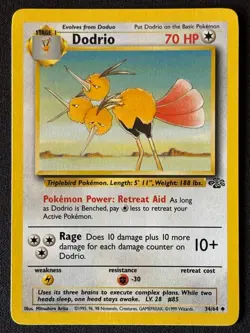 Unlimited Dodrio - Jungle - #34/64 - Vintage Pokemon Card 1999 WOTC - Image 1