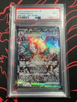 Charizard ex SAR 134 Ruler of the Black Flame Pokemon Card Japanese PSA 9 CLEAN - Image 1