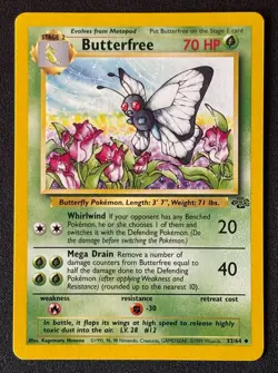 Unlimited Butterfree - Jungle - #33/64 - Vintage Pokemon Card 1999 WOTC - Image 1