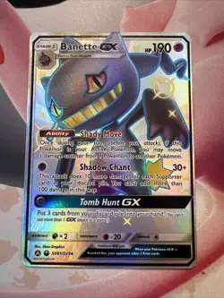 Pokemon Card Shiny Banette GX SV61/SV94 Hidden Fates Holo Full Art Ultra Rare NM - Image 1