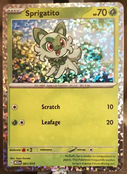 Pokemon Sprigatito 001/015 McDonald’s Match Battle 2023 Holo Pack Fresh - Image 1