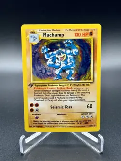 Pokemon TCG Machamp Holo Rare 1st Edition Base Set 8/102 Lightly Played Vintage - Image 1
