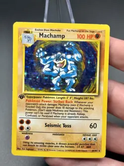 Pokemon TCG Machamp Holo Rare 1st Edition Base Set 8/102 Lightly Played Vintage - Image 2