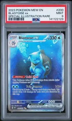 PSA 9 MINT Blastoise ex 200/165 Sv: Scarlet & Violet 151 Holo Pokemon 2023 - Image 1