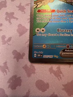 Pokemon Pidgeot ex 225/197 Obsidian Flames Special Illustration Rare Holo NM - Image 3