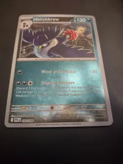 Honchkrow 058/094 Me02: Phantasmal Flames Reverse Holo Pokemon Card - Image 1